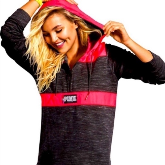 PINK Victoria's Secret Tops - VS PINK Half Zip Hoodie Size Medium